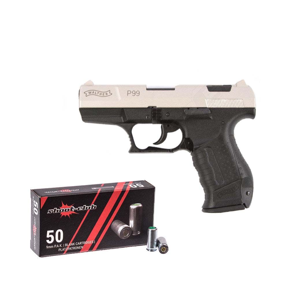 Walther P99 Schreckschusspistole 9mm vernickelt + Platzpatronen