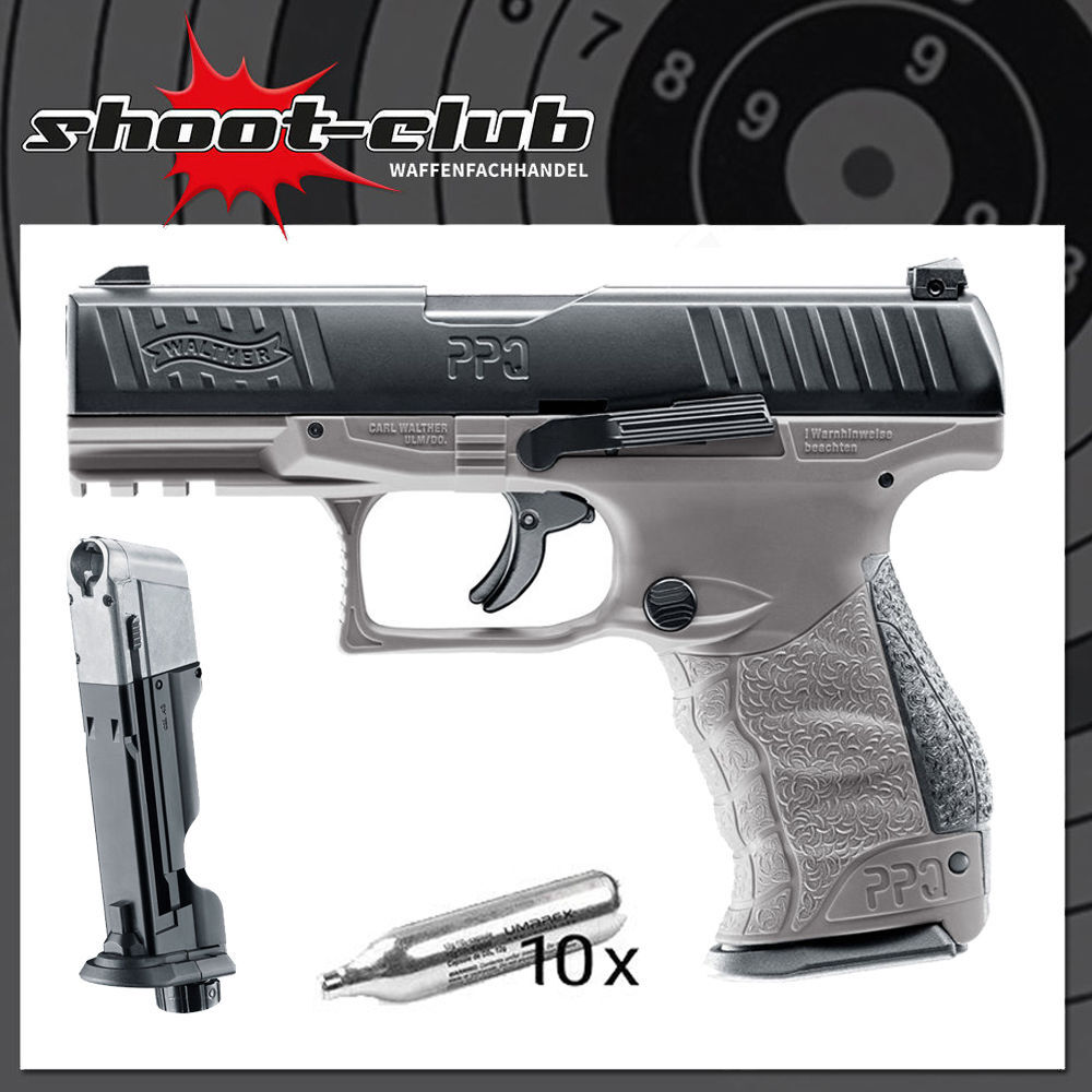 Walther PPQ M2 T4E Tungsten Gray CO2 Pistole Kaliber .43 im Set