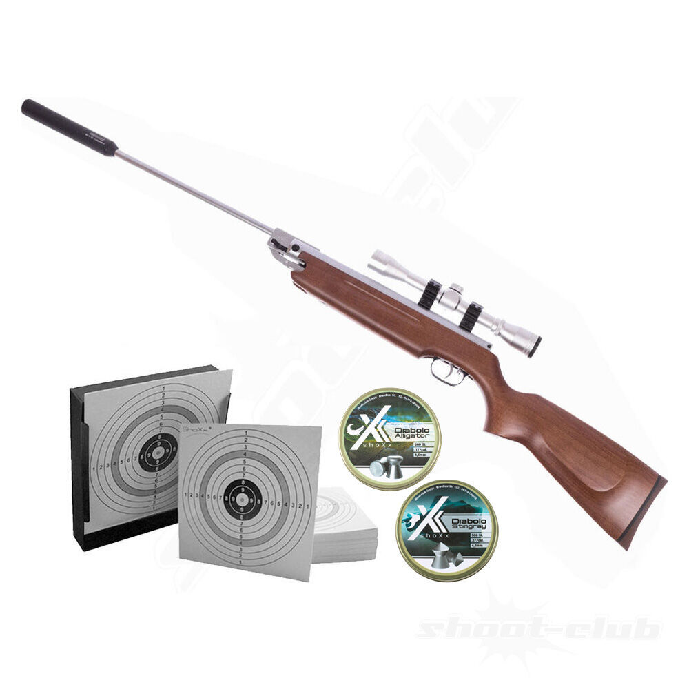 Weihrauch HW 35K Silverwood Luftgewehr 4,5mm im Kugelfang Set