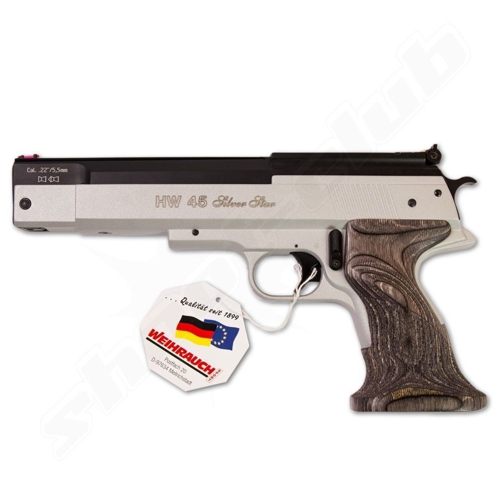Weihrauch HW 45 Silver Star Luftpistole Federdruck 5,5mm Diabolo