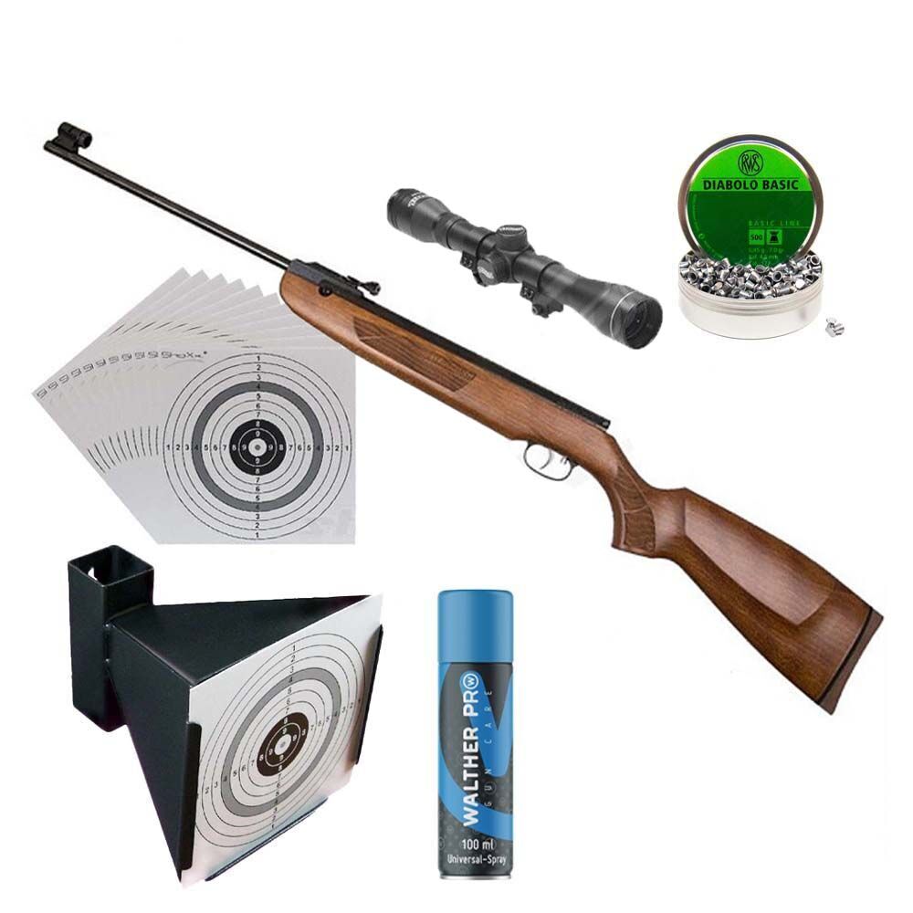 Weihrauch HW 50S Luftgewehr Set Zielfernrohr + Diabolos