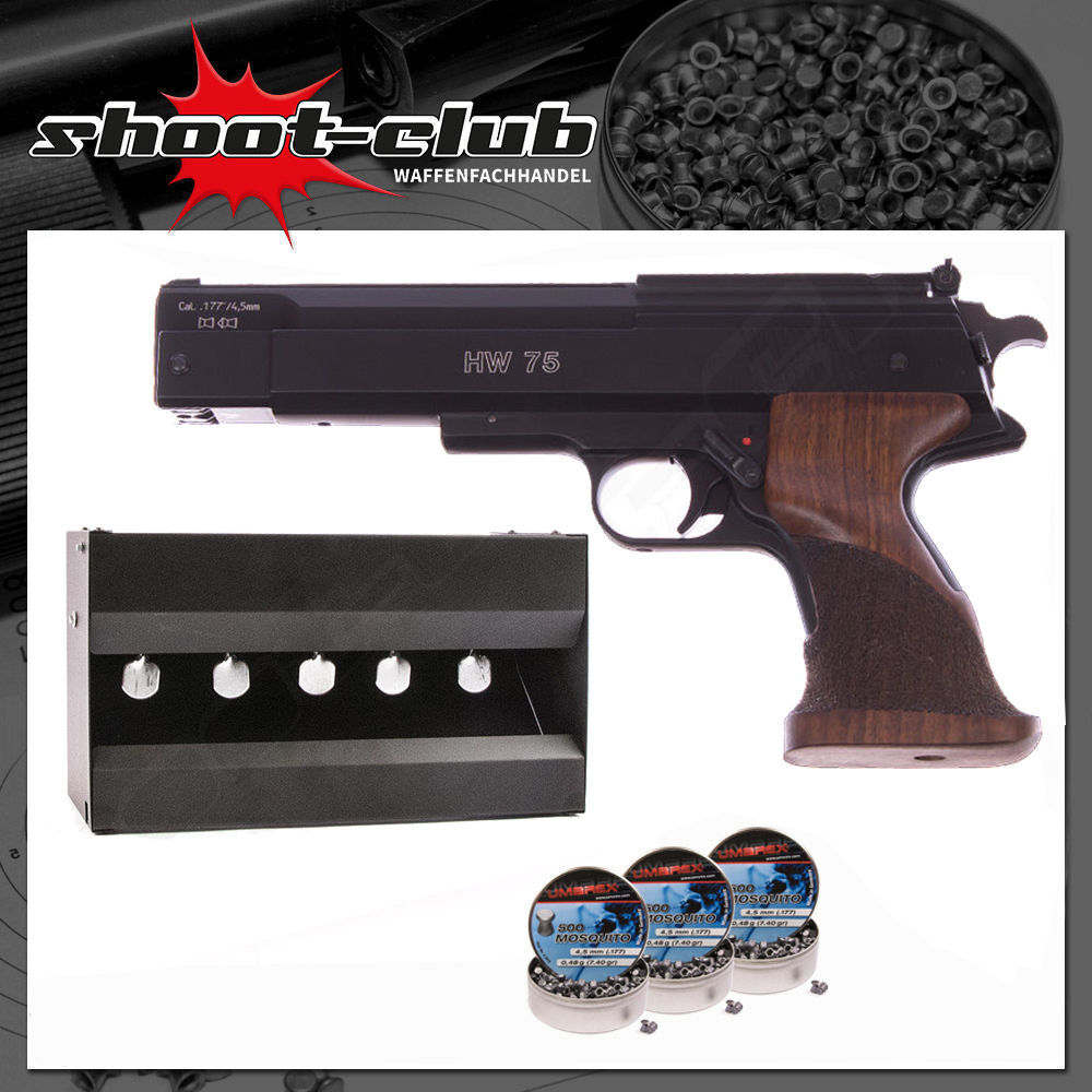 weihrauch hw 75 luftpistole 4 5 mm diabolos im plinking set