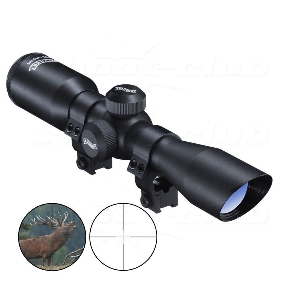 Zielfernrohr 4x32 Compact Mildot High Power mit Montage, Walther