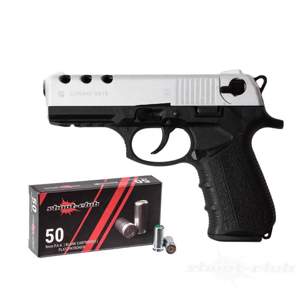 Zoraki 4918 Matt Chrom inkl. 50 shoot-club Platzpatronen