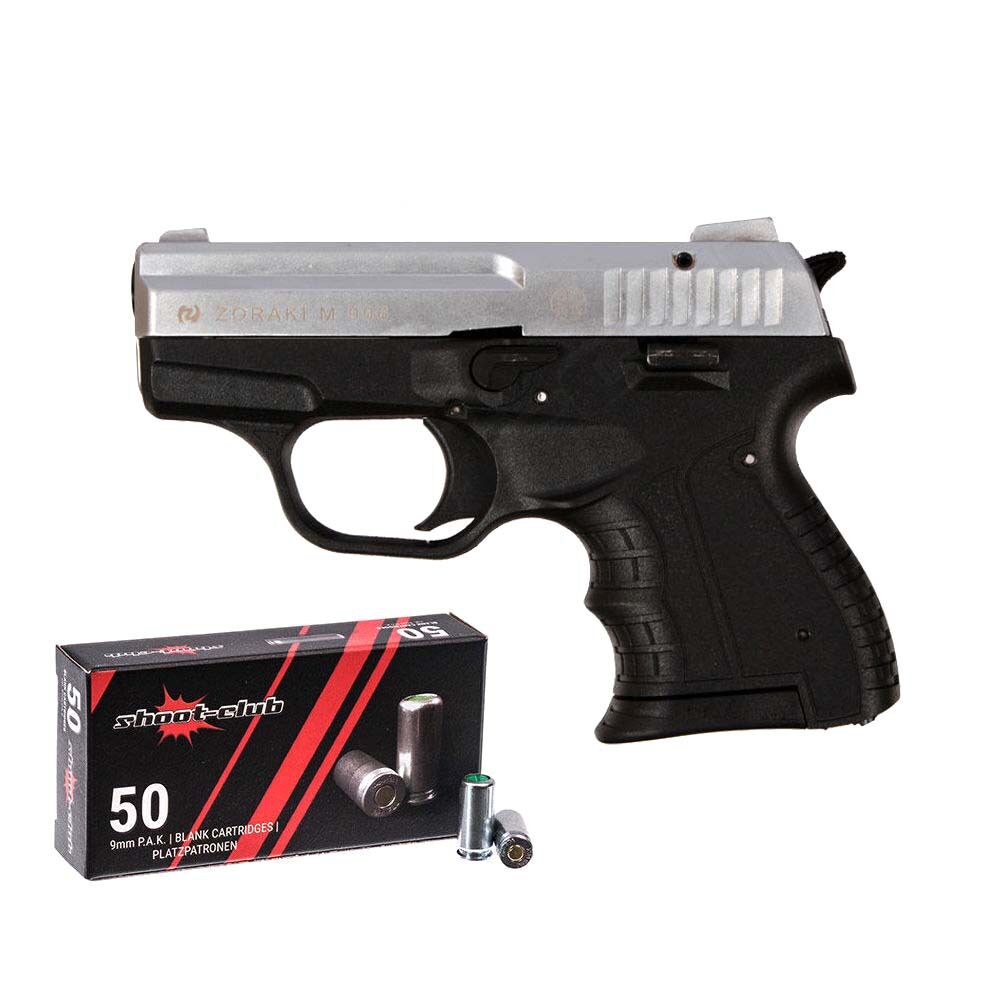 Zoraki 906 matt/chrom Schreckschuss - Set inkl. shoot-club Munition