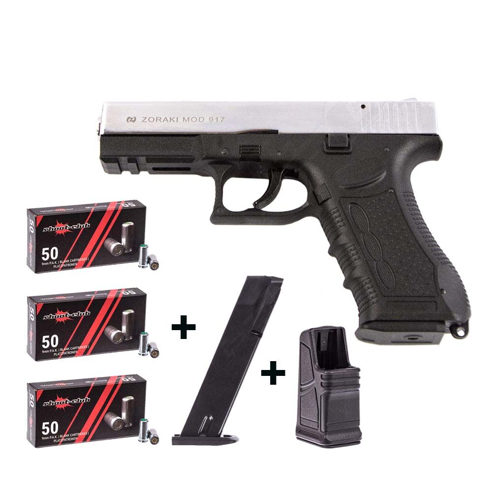 Zoraki 917 Schreckschuss 9 mm P.A.K. chrom special  Platzpatronen-Set