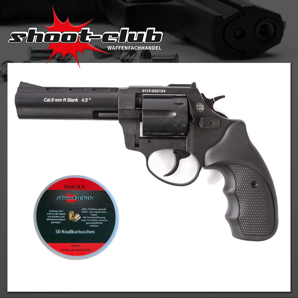 Zoraki R1 Schreckschussrevolver 4,5 Zoll Schwarz 9mm R.K. - Set