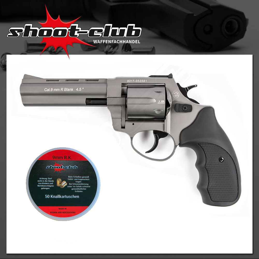 Zoraki R1 Schreckschussrevolver 4,5 Zoll Titan 9mm R.K. - Set