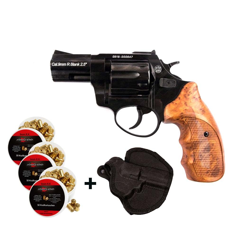 Zoraki R1 Shiny Schreckschussrevolver 2,5 Zoll 9mm R.K. im Holster-Set