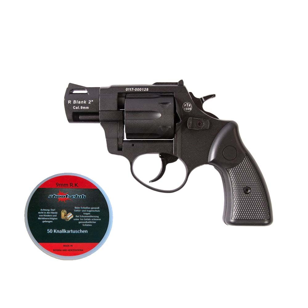 Zoraki R2 Schreckschussrevolver 2 Zoll Schwarz 9mm R.K. - Set