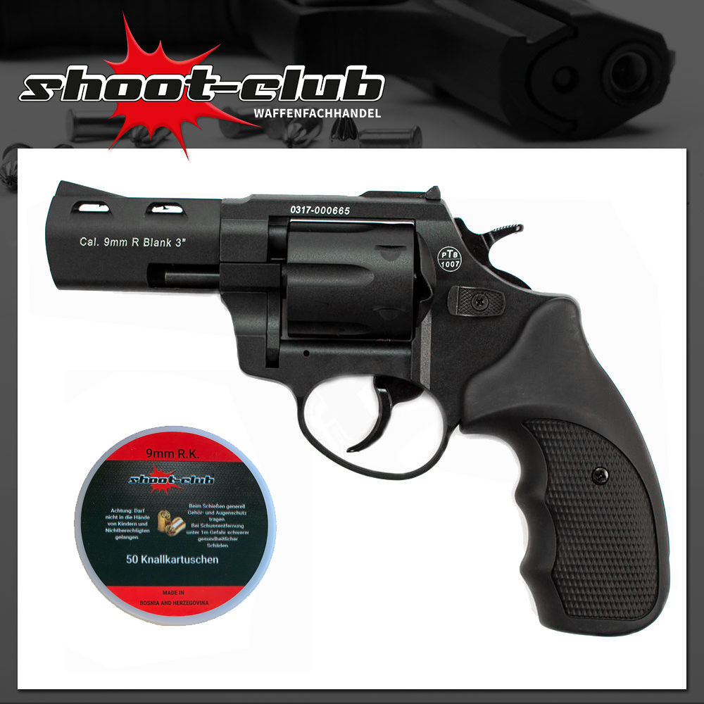 Zoraki R2 Schreckschussrevolver 3 Zoll Schwarz 9mm R.K. - Set