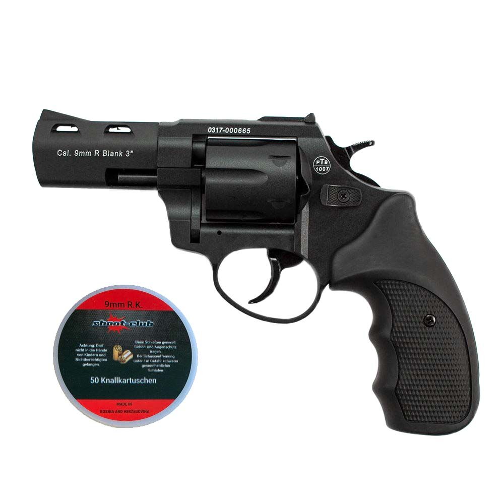 Zoraki R2 Schreckschussrevolver 3 Zoll Schwarz 9mm R.K. - Set