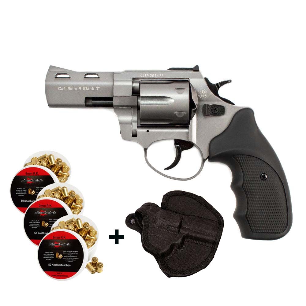Zoraki R2 Schreckschussrevolver 3 Zoll Titan 9mm R.K. - Holster-Set