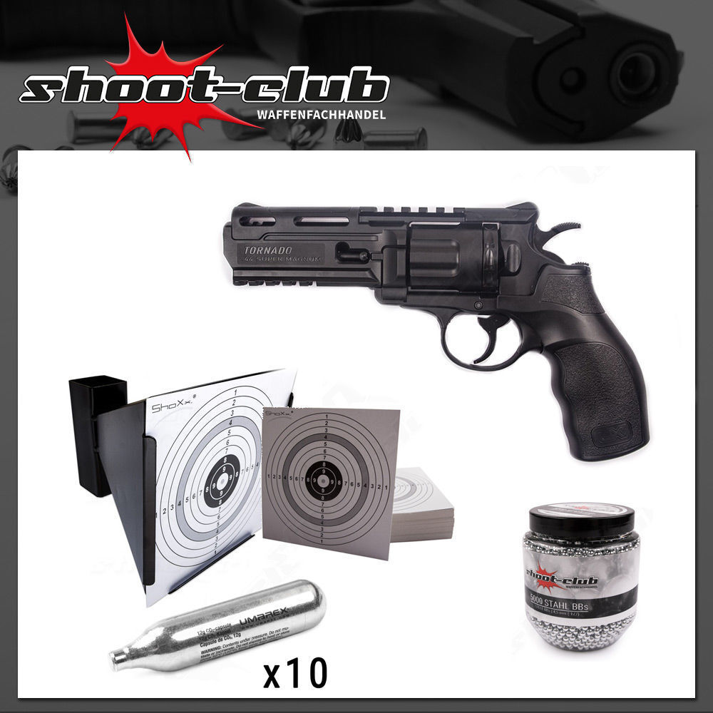  CO2 Revolver - UX Tornado / 4,5mm BB's / shoot-club Sparset