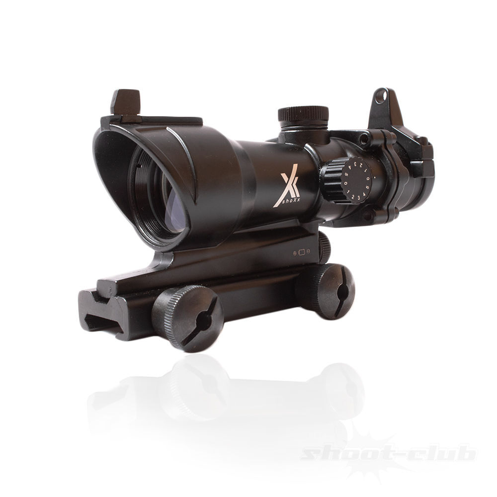 shoXx. Red Dot Sight 1x30 Green Dot + Weaver Montageschiene