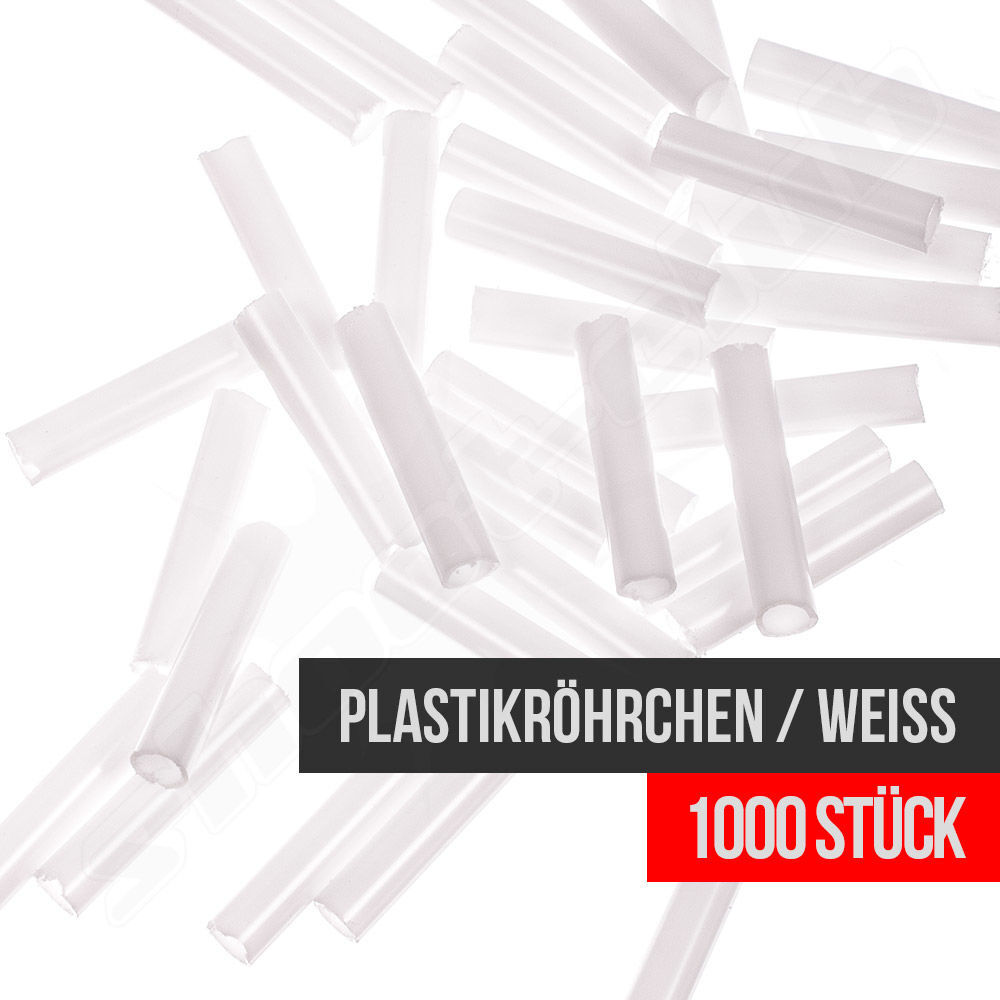 weie Plastikrhrchen fr Kugelfang / Schiebude / 1000 Stck