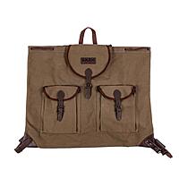 AKAH Canvas Rucksack 55x65cm - braun/grn mit Schnallenverschluss
