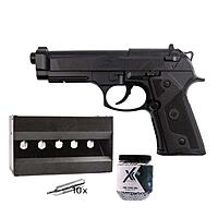 Beretta Elite II CO2 Pistole Kal. 4,5mm Stahl BBs im Plinking-Set