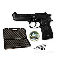 Beretta M 92 FS CO2 Pistole brniert 4,5mm Diabolos - Koffer-Set