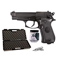 Beretta M84 FS CO2 Pistole 4,5 mm Stahl BBs schwarz - Koffer-Set