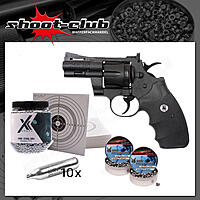 CO2 Revolver Colt Python 2,5 4,5mm Stahl BB & Diabolo - im Set