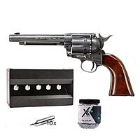 COLT SAA .45 Peacemaker Antique CO2-Revolver 4,5mm BB im Plinking-Set