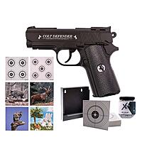 Colt Defender CO2 Pistole 4,5mm Stahl-BBs schwarz - Zielscheiben-Set