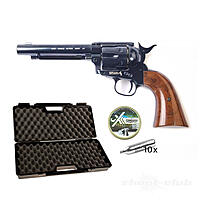 Colt SAA .45 CO2 Revolver 5,5 Zoll 4,5 mm Diabolos Blue Finish im Set