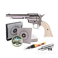 Colt SAA .45 Nickel CO2-Revolver 4,5mm Diabolos - Set