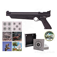 Crosman 1377 American Classic Luftpistole Vorkompression 4,5mm Diabolo schwarz Target Set