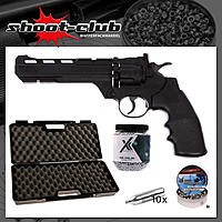 Crosman Vigilante CO2 Revolver 6 Zoll Kal. 4,5mm Diabolos - Koffer-Set