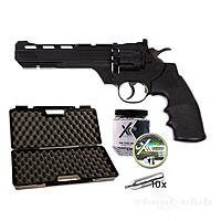 Crosman Vigilante CO2 Revolver 6 Zoll Kal. 4,5mm Diabolos - Koffer-Set