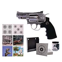 Dan Wesson 2,5 Zoll Kal. 4,5 mm BBs - silber im Zielscheiben Set