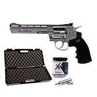 Dan Wesson 6 Zoll CO2 Revolver 4,5 mm Stahlkugeln silber - Koffer-Set