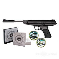 Diana LP 8 Magnum Luftpistole Knicklauf Federdruck 4,5mm schwarz Kugelfang Set