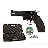 Diana Raptor 4 Zoll CO2 Revolver 4,5mm Diabolos schwarz - Koffer-Set