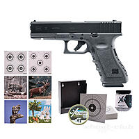 Glock 17 CO2 Pistole 4,5 mm Stahl BBs und Diabolos - Zielscheiben Set