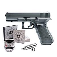 Glock 17 Gen. 4 CO2 Pistole 4,5 mm Stahl BBs schwarz im Set