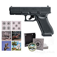 Glock 17 Gen5 Co2 Pistole Metallschlitten .4,5mm Diabolo im Zielscheiben Set