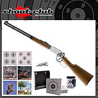 Legends Cowboy Rifle Chrom CO2 Gewehr 4,5 mm Stahl BBs - Zielscheiben Set