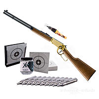 Legends Cowboy Rifle gold CO2 4,5 mm Stahl BBs im Kugelfang-Set