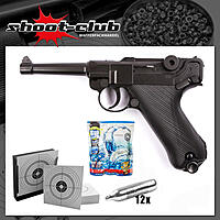 Legends Luger P08 CO2 Softair Pistole 6mm Fixed Slide 2 Joule -Set