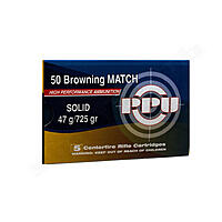 PPU B�chsenpatronen .50 Browning Match 47g/725grs Solid - 5 St�ck