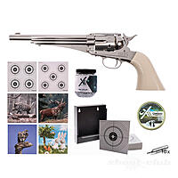 Remington 1875 Co2 Revolver 4,5mm Diabolos & Stahl BBs im Zielscheiben-Set