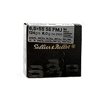 Sellier & Bellot 6,5 x 55 SE FMJ -8,0g/ 124 grs, 50 Stk.