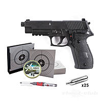 Sig Sauer P226 CO2 Pistolen Blowback 4,5mm Diabolos Kugelfang Set