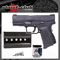 Springfield XDM compact CO2 Pistole Kal. 4,5mm Stahl BBs im Plinking-Set