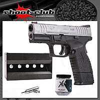 Springfield XDM compact bicolor CO2 Pistole 4,5mm BBs im Plinking-Set