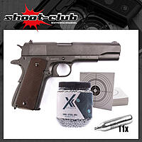 Swiss Arms P1911 - CO2 Pistole im Kaliber 4,5mm - Set