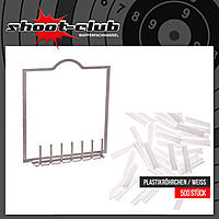 Tonrhrchen Adapter fr Kugelfang 14x14 cm inkl. 500 weie Plastikrhrchen